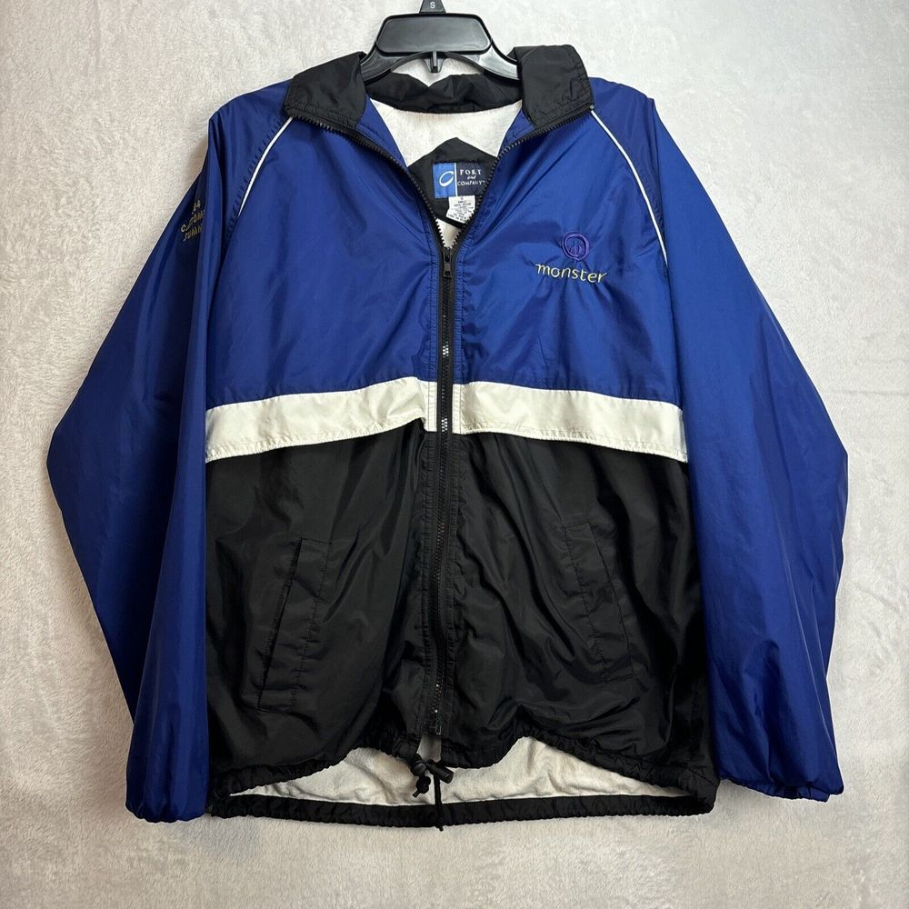 Vintage 2004 Port And Company Blue Monster Windbreaker Small Monster On Back